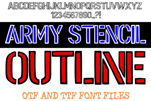 Army Stencil Outline: A Rugged Display Font for Small Business Branding