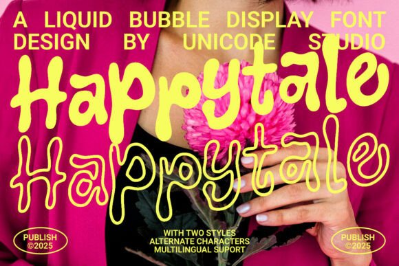 Happytale Font: A Playful Typeface for Small Business Branding