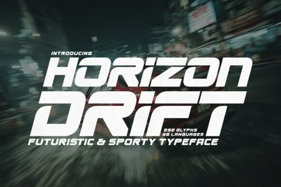 Horizon Drift: A Bold Display Font for Product Makers